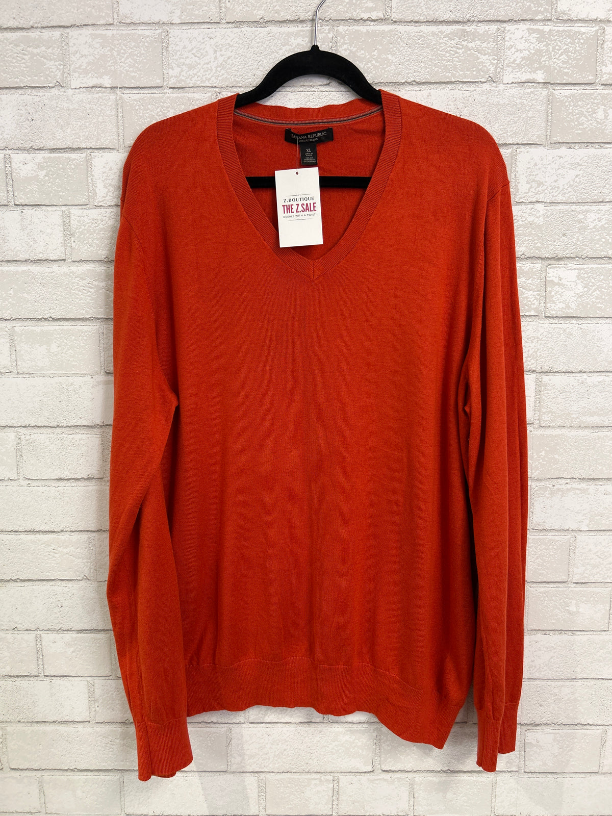 Orange V-Neck Sweater - Banana Republic