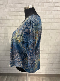Blue Mosaic Print Top - Karen Kane