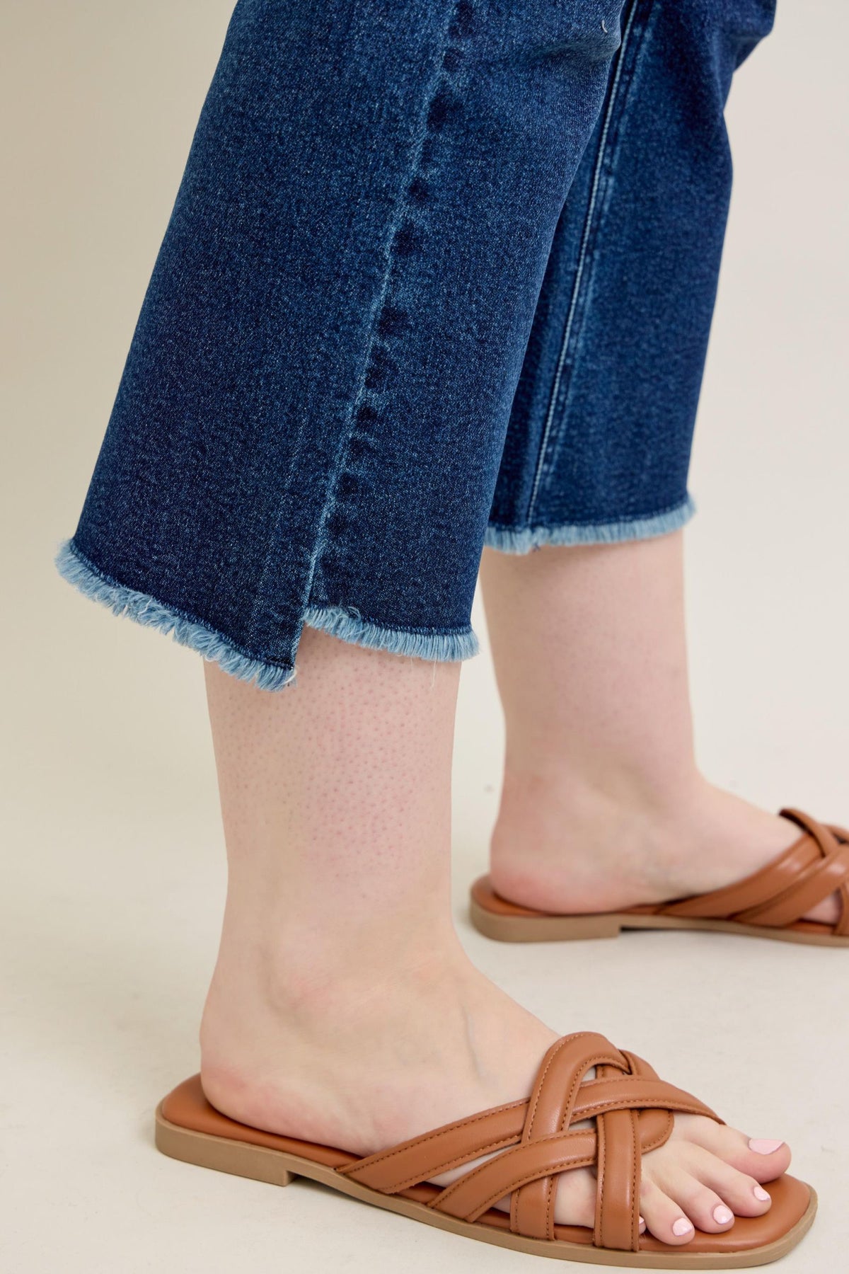 High Waist Dark Wash Kick Flare