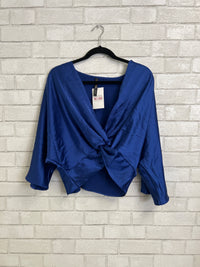 Royal Blue SIlk Twist Cover Up - Renee C