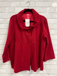 Red Big Button Jacket - Du Jour