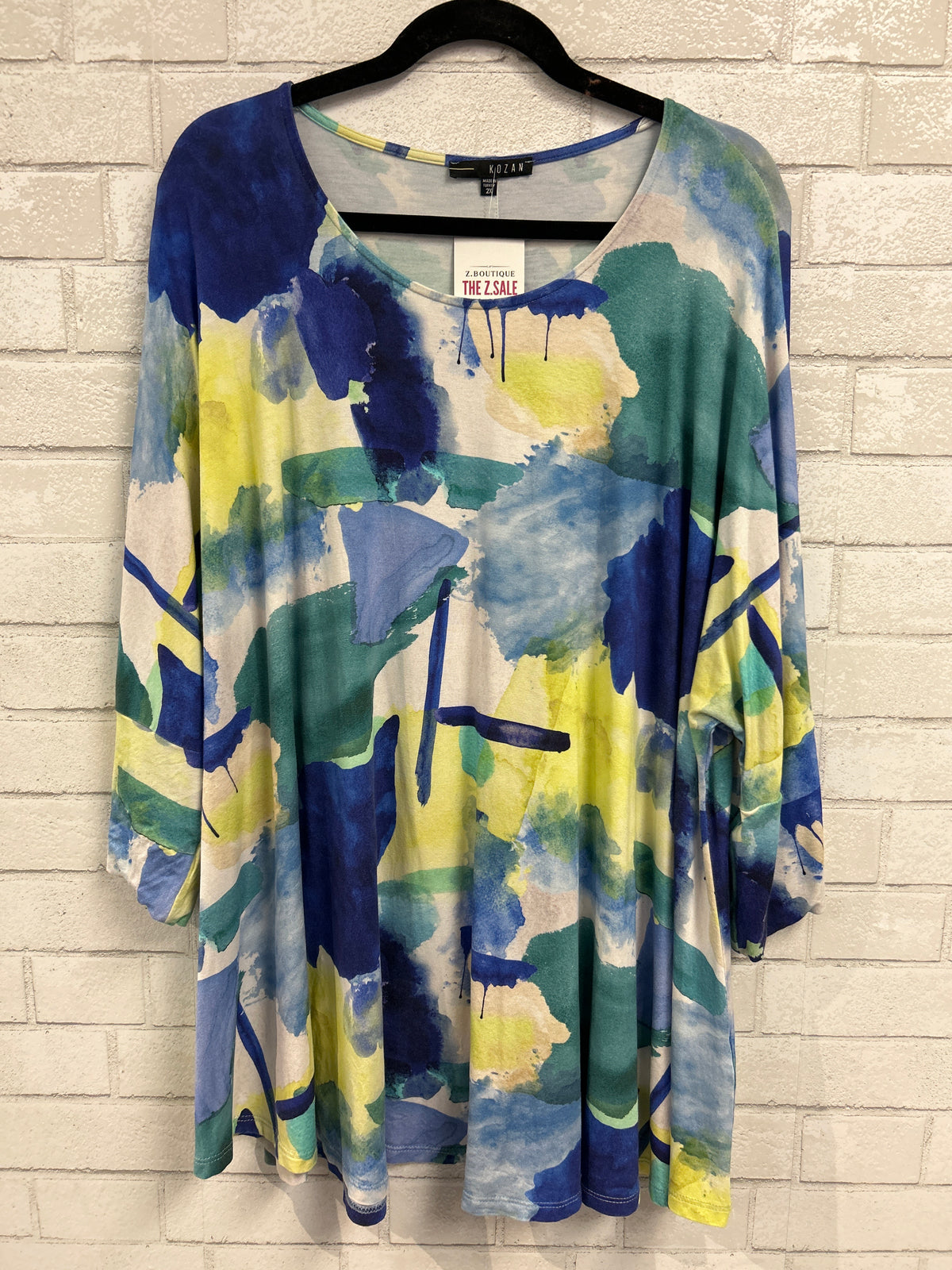 Blue/Aqua Print Top - Kozan