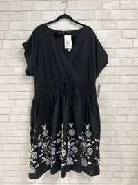 Black & White Embroidered Floral Dress - Lane Bryant