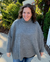 Roll Neck Pullover Sweater | Charcoal Grey