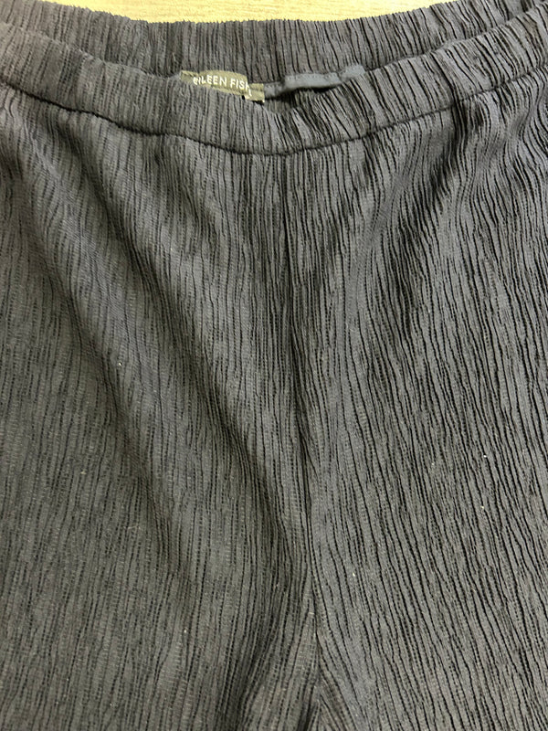 Navy Crinkle Pants - Eileen Fisher