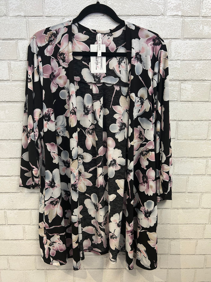 BLACK FLORAL CARDIGAN - DEAR SCARLET
