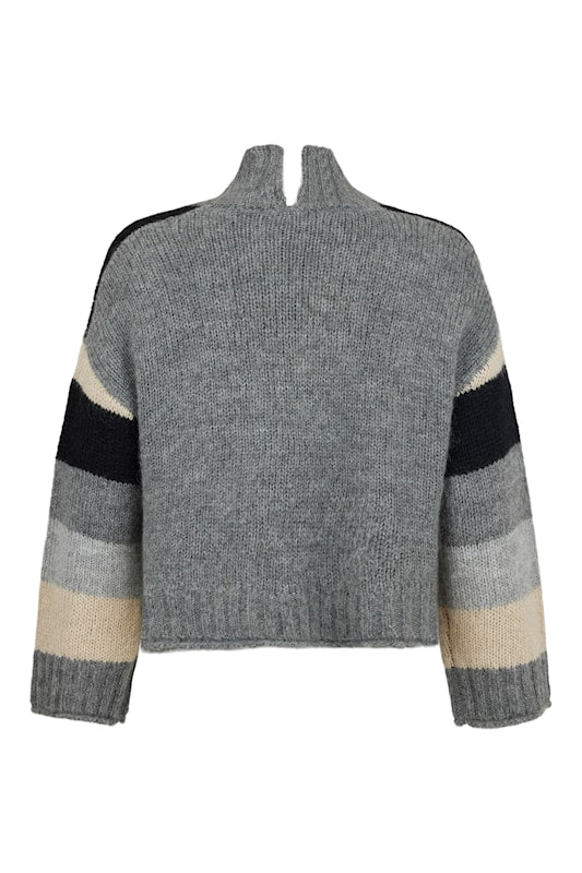 Geometric Cardigan | Charcoal Grey/Black