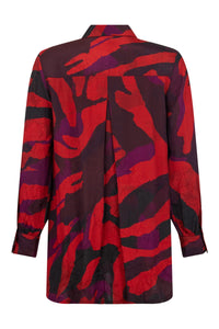 Abstract Collared Tunic | Scarlet Red