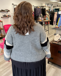 Geometric Cardigan | Charcoal Grey/Black