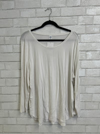 White Scoop Neck Long Slv Shirt - Old Navy