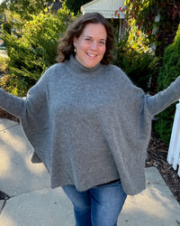 Roll Neck Pullover Sweater | Charcoal Grey