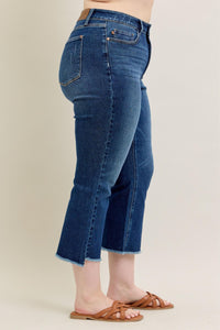 High Waist Dark Wash Kick Flare
