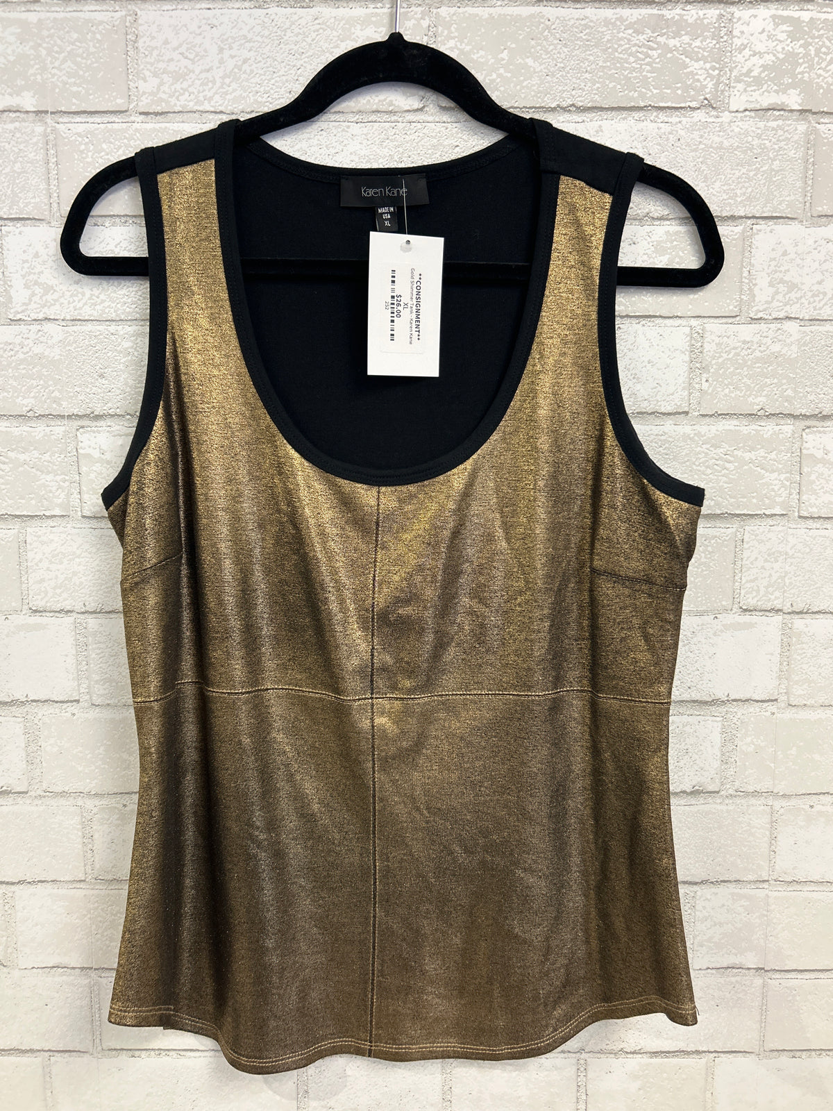 Gold Shimmer Tank - Karen Kane