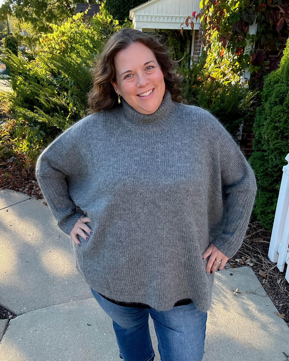 Roll Neck Pullover Sweater | Charcoal Grey