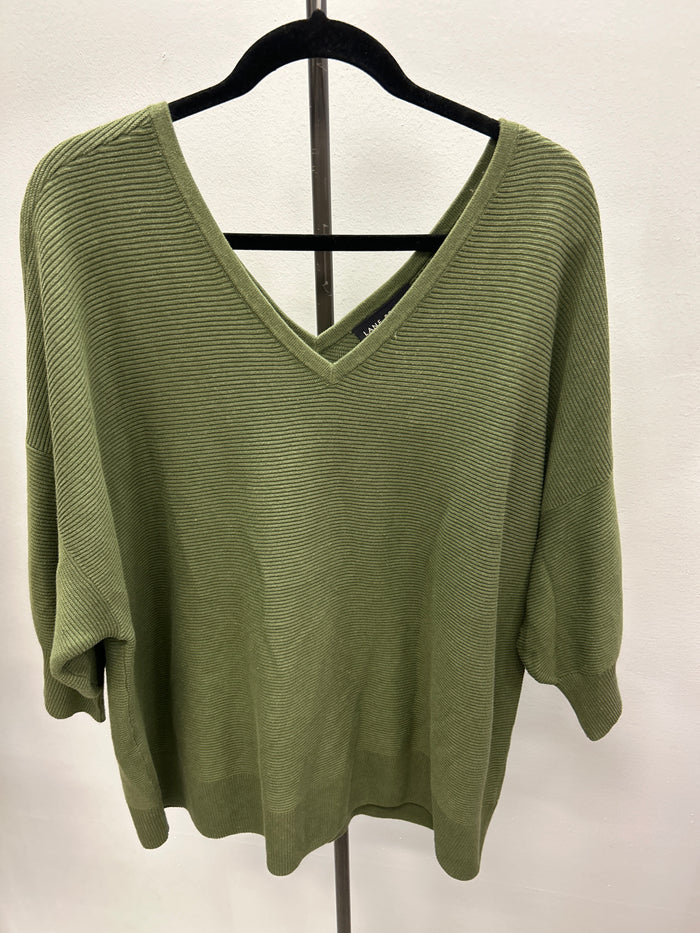 Green Ribbed Sweater - Lane Bryant
