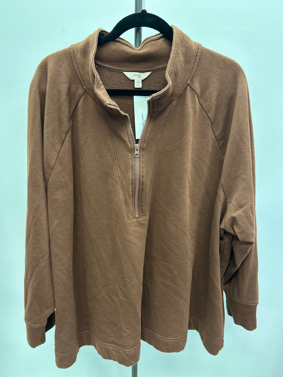Brown 1/4 Zip Pullover - Terra & Sky