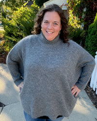 Roll Neck Pullover Sweater | Charcoal Grey