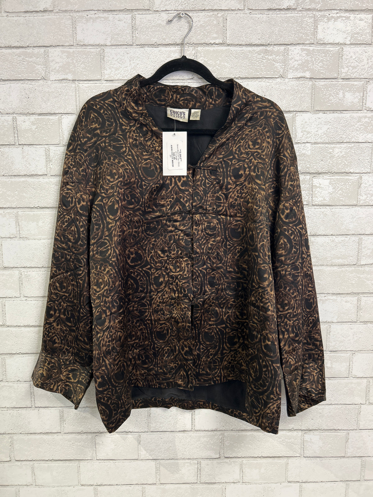 Brown/Black Silk Top - Chicos