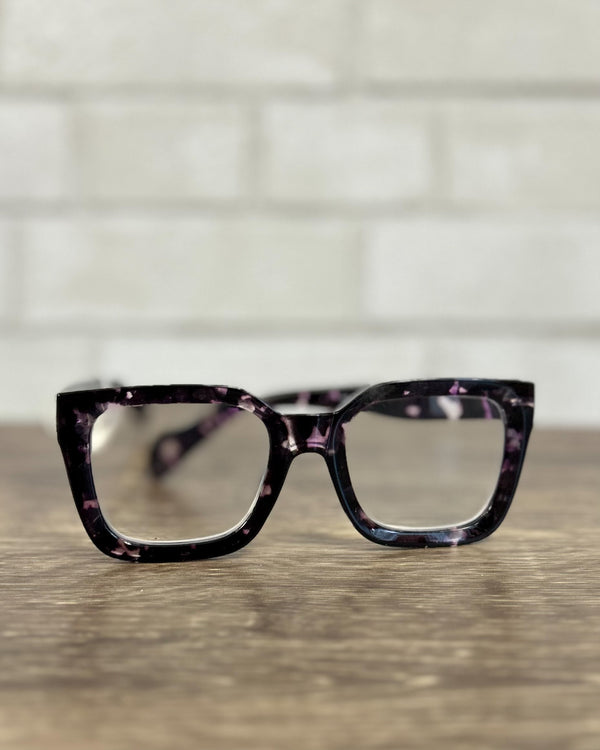 Hint of Purple Tortoise Shell Readers - Anti Blue Ray | RS4075