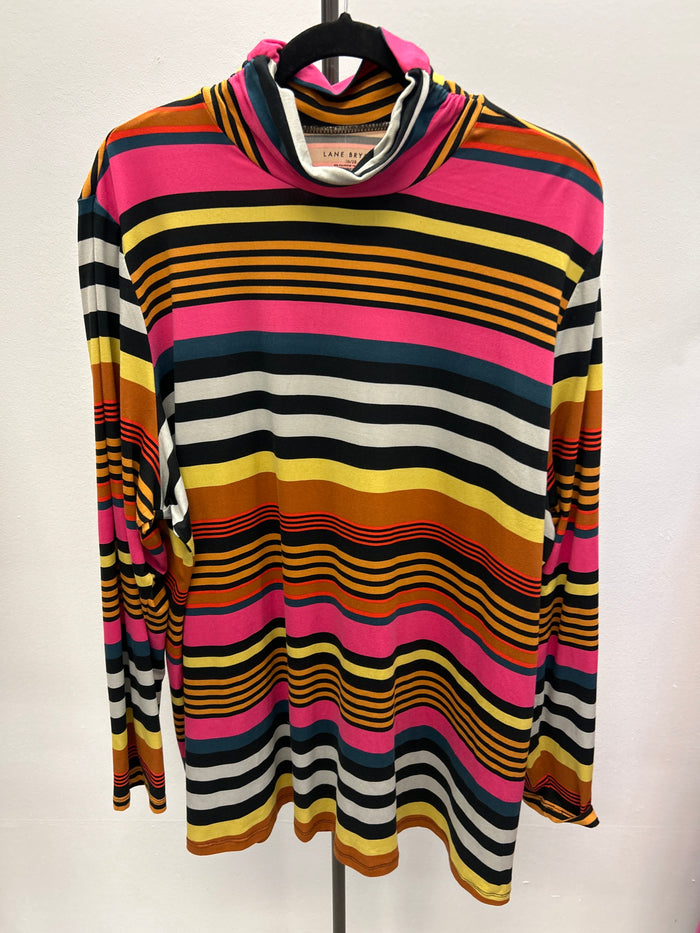 Multicolor Stripe Turtleneck - Lane Bryant