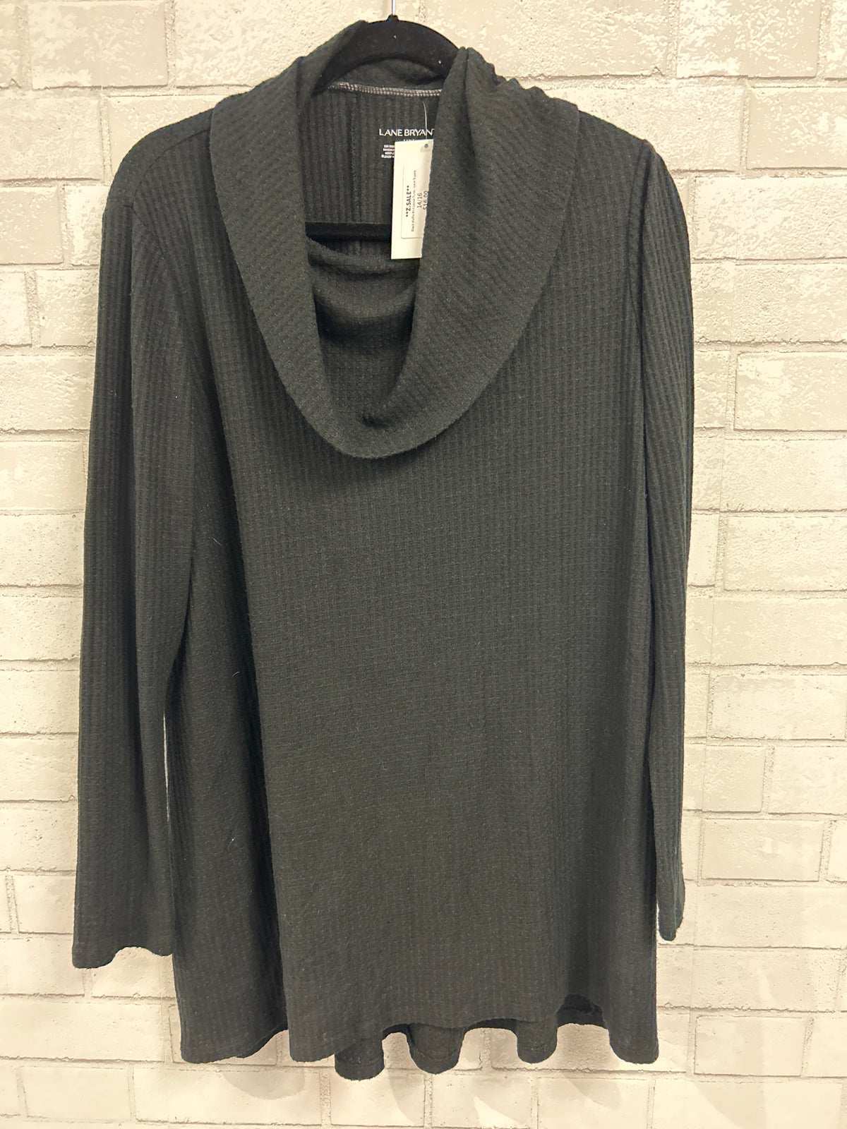 Black Waffle Knit Loose Tunic - Lane Bryant
