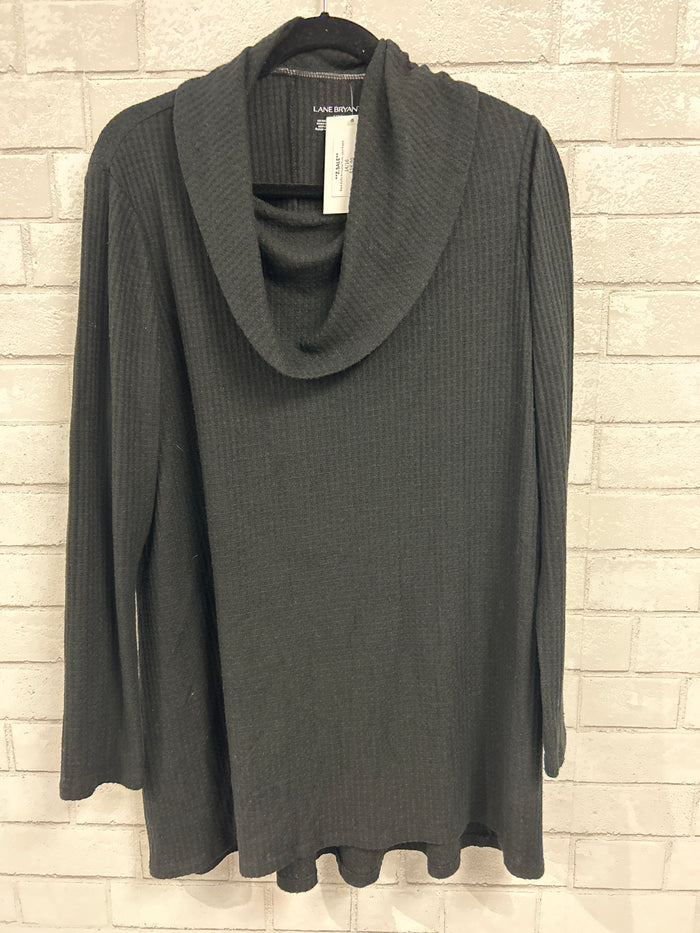 Black Waffle Knit Loose Tunic - Lane Bryant