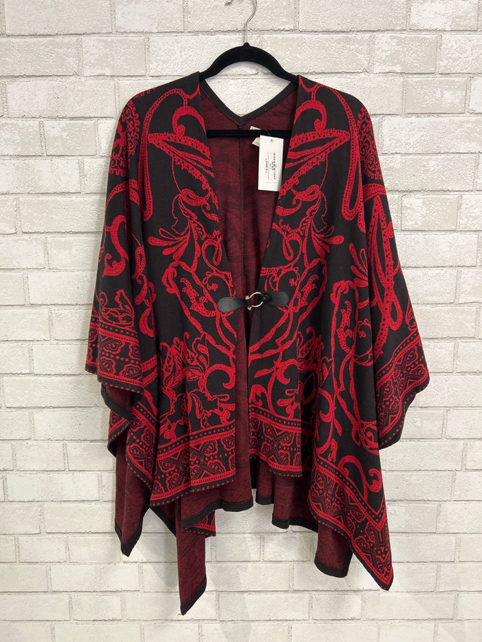 Red & Black Paisley Buckle Cardigan - Dana Buchman