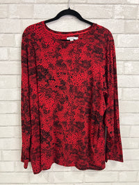 Red/Blk Snake Print Top - Chicos