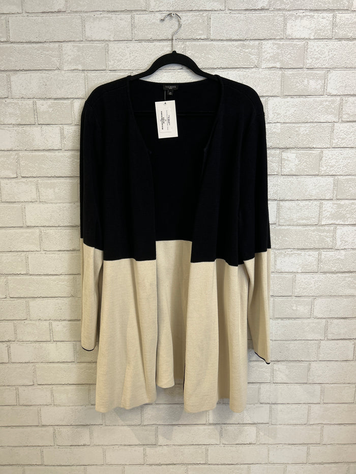 Black & White Colorblock Cardigan - Talbots