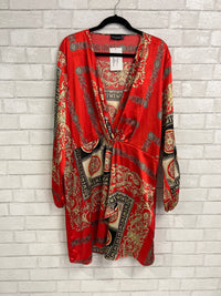 Red/Gold Print Dress - Pretty Little Thing