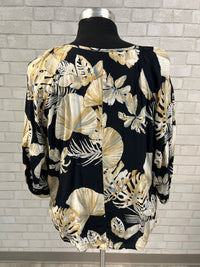Floral Tie Front Blouse - Karen Kane