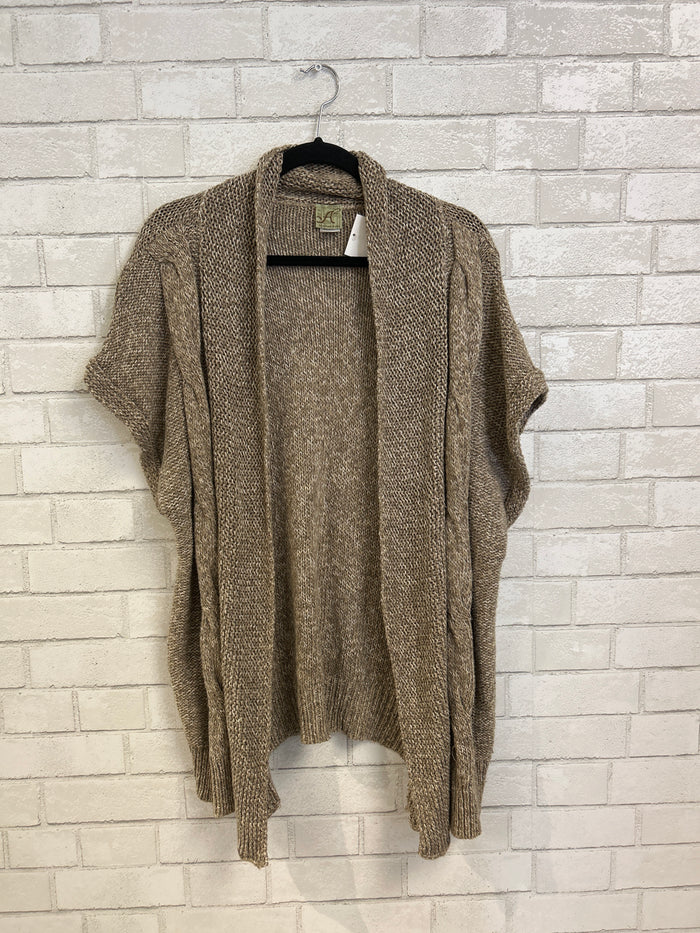 Oatmeal Short Sleeve Cardigan - A2