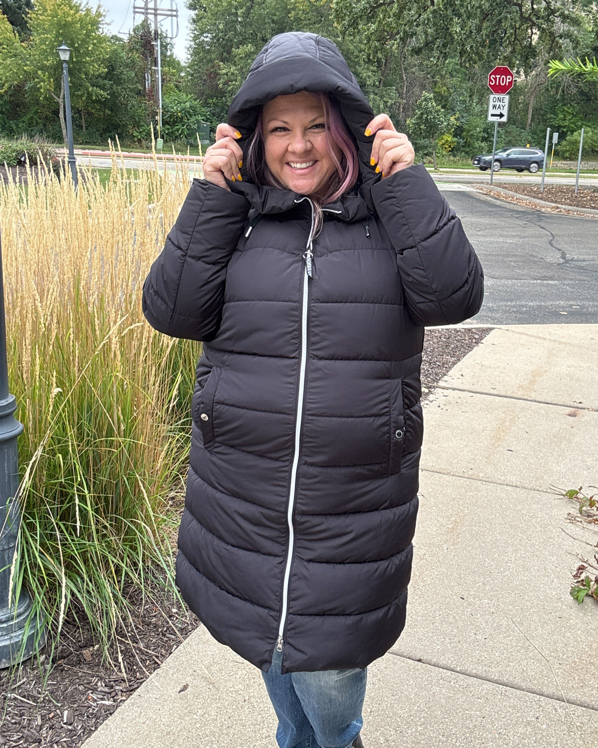 Technical Down Long Jacket | Black