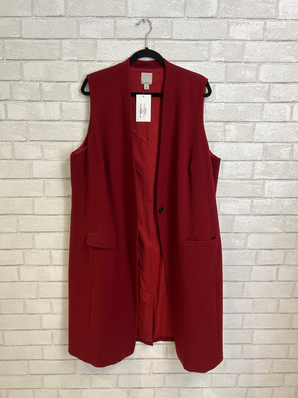 Red Long Blazer Vest - Halogen