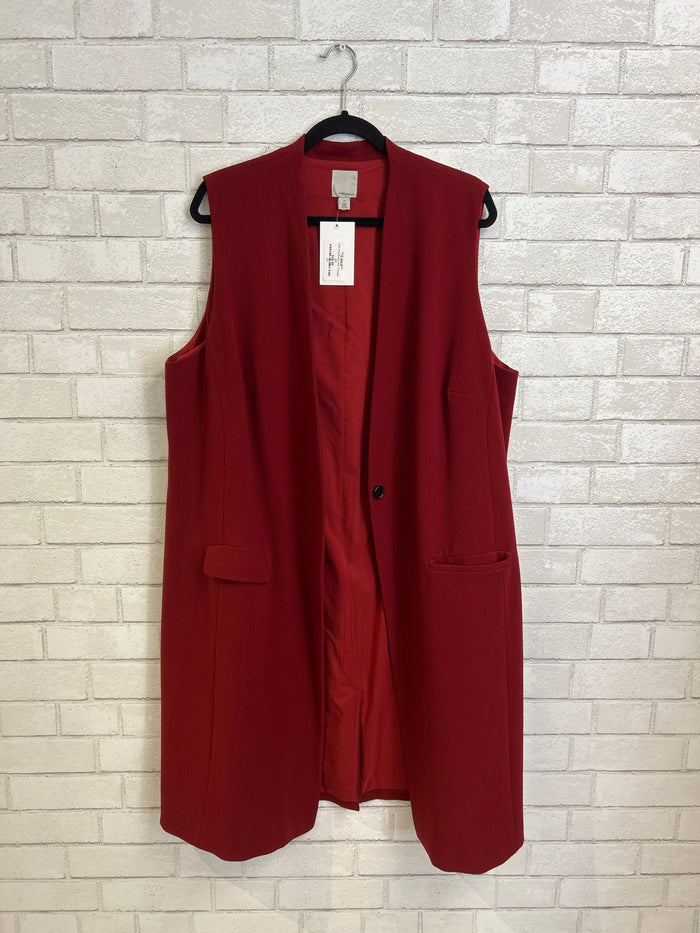 Red Long Blazer Vest - Halogen
