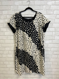 Blk/Wht Mosaic Midi Dress - Talbots