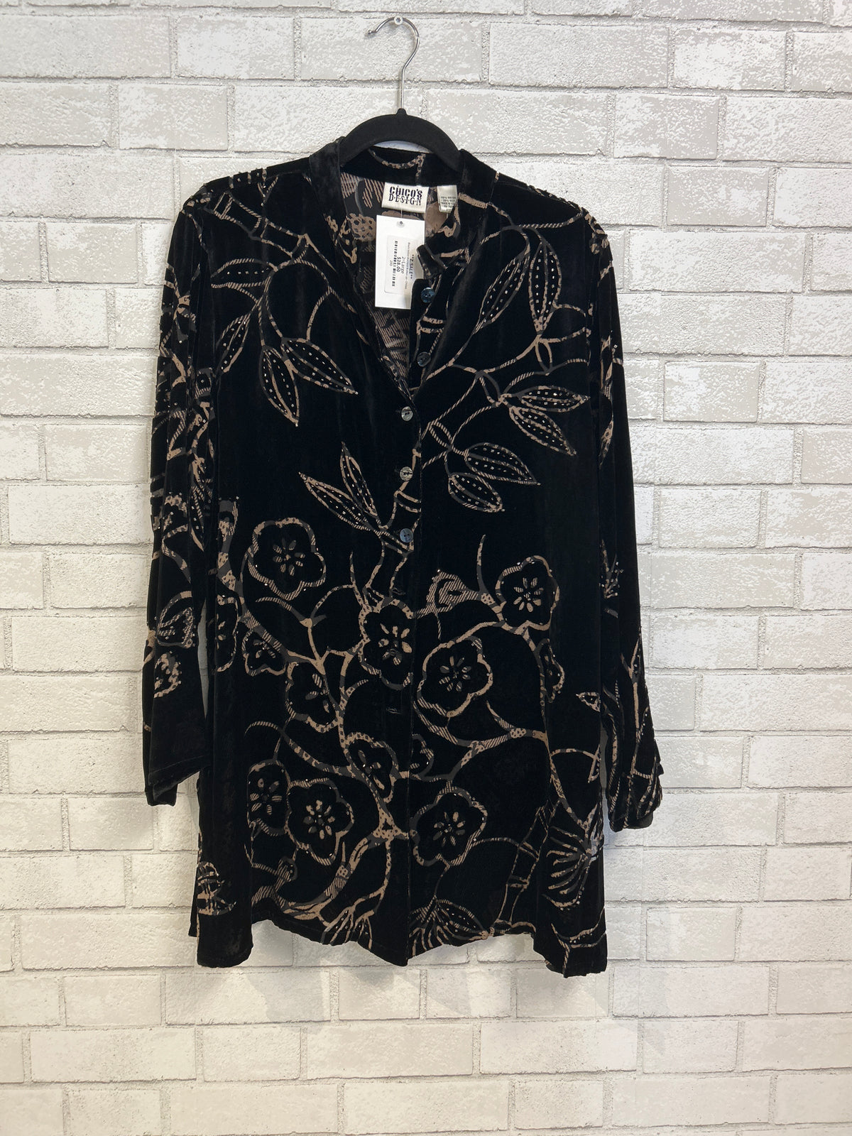 Black Velvet Burnout Button up - Chicos