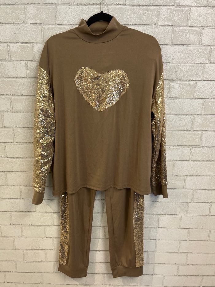 Gold Sequin Track Set