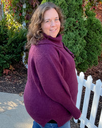 Floral Asymmetric Sweater | Prune