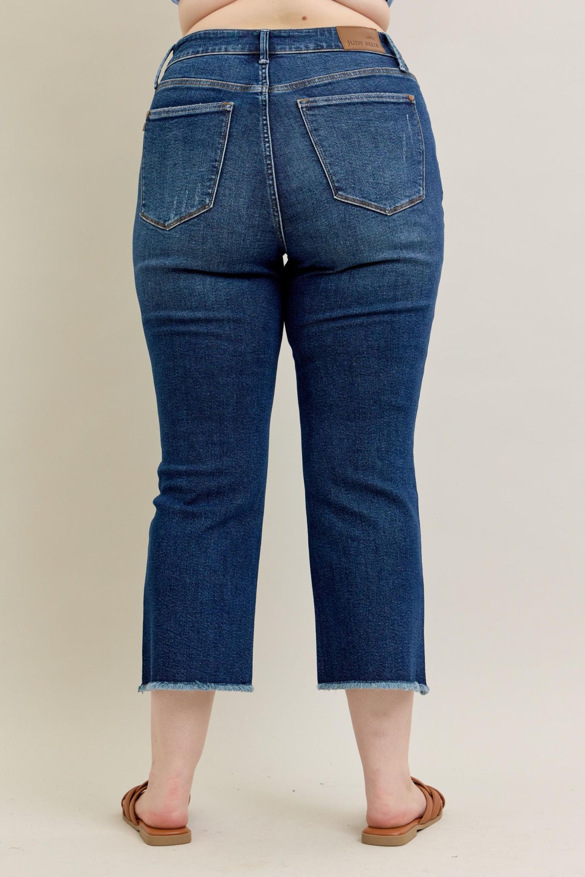 High Waist Dark Wash Kick Flare