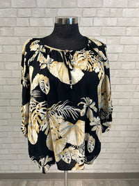 Floral Tie Front Blouse - Karen Kane