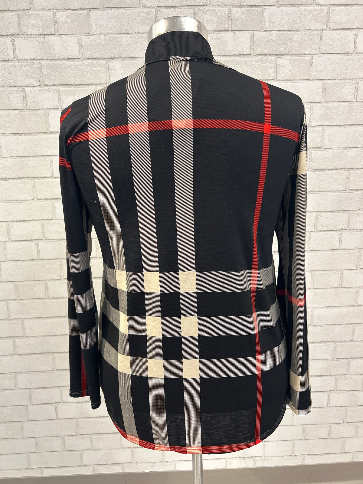 Black/White/Red Plaid Top - Heimish