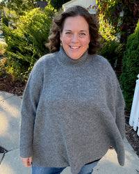 Roll Neck Pullover Sweater | Charcoal Grey