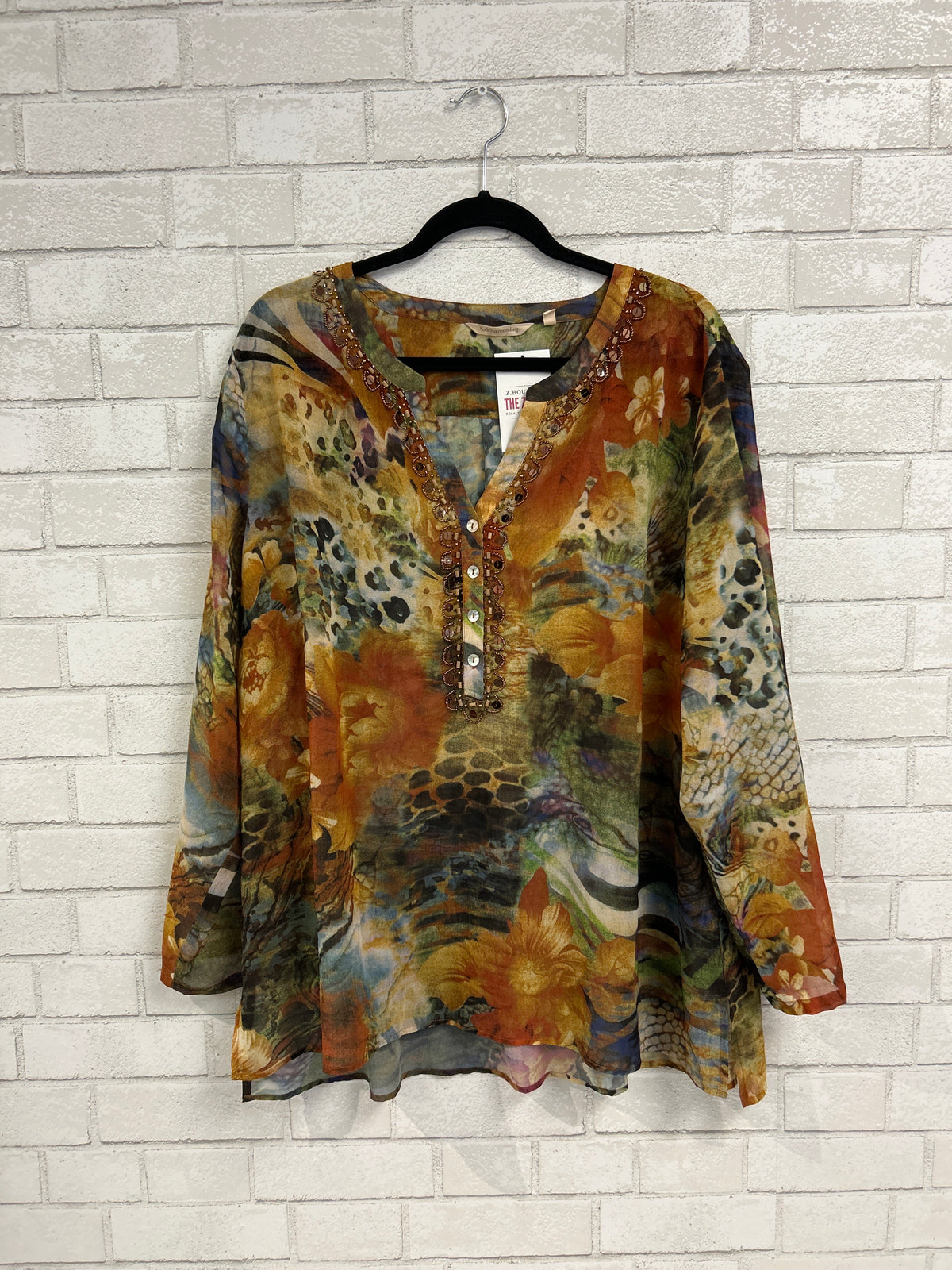 Printed/Beaded Blouse - Soft Surroundings