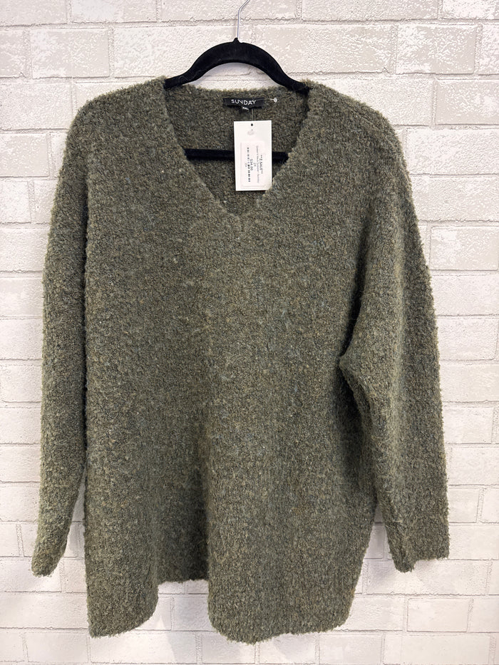 Green V-Neck Sweater - Sunday
