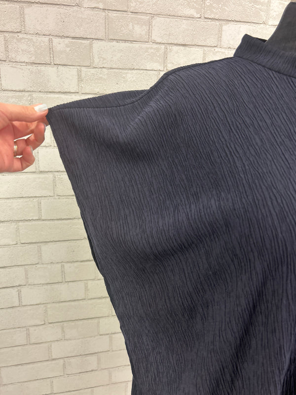 Navy Crinkle Top - Eileen Fisher