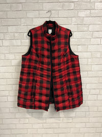 Red/Blk Plaid Vest - J.Jill