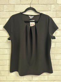 Black Pleated S/S Blouse - Liz Claiborne