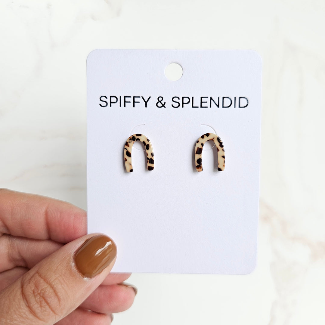 Archie Mini Studs | Brown Dot