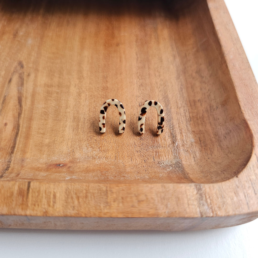 Archie Mini Studs | Brown Dot